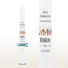 Lade das Bild in den Galerie-Viewer, Kommunionkerze "Robin" - personalisiert