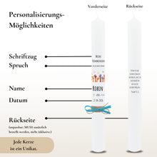Lade das Bild in den Galerie-Viewer, Kommunionkerze "Robin" Ihr seid meine Freunde- personalisiert