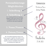 Lade das Bild in den Galerie-Viewer, Kommunionkerze "Ton Gottes Melodie-Frederike" - personalisiert