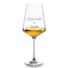 Charger l'image dans la galerie, Weinglas personalisiert mit Gravur * Lieblingsmenschlein & Wunschname mit Herz - Jolina * Leonardo
