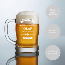 Lade das Bild in den Galerie-Viewer, Bierglas mit Gravur Leonardo - Personalisiertes Geburtstagsgeschenk für Männer