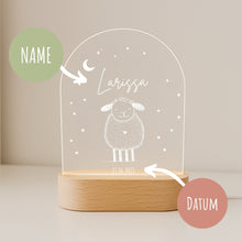 Load image into Gallery viewer, Personalisiertes Nachtlicht für Babys mit Namen Datum - Individuelle Geschenke Baby