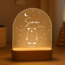 Load image into Gallery viewer, Personalisiertes Nachtlicht für Babys mit Namen Datum - Individuelle Geschenke Baby