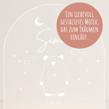 Load image into Gallery viewer, Personalisiertes Nachtlicht für Babys mit Namen Datum - Individuelle Geschenke Baby