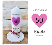 Lade das Bild in den Galerie-Viewer, Geschenk Kerze „Nicole“ Geburtstagskerze - personalisierbar
