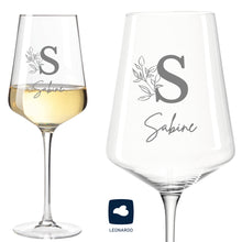 Charger l'image dans la galerie, Leonardo Weinglas mit Gravur Monogramm als Geburtstagsgeschenk