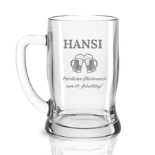 Load image into Gallery viewer, Bierkrug TAVERNA mit Gravur, personalisiert mit dem Namen und einem Spruch