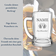 Lade das Bild in den Galerie-Viewer, Bierglas mit Gravur Leonardo - Personalisiertes Geburtstagsgeschenk für Männer