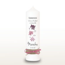 Lade das Bild in den Galerie-Viewer, Kommunionkerze "Mareike" - personalisiert