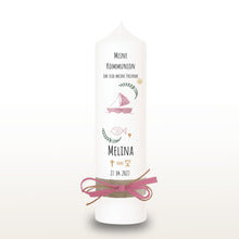 Lade das Bild in den Galerie-Viewer, Kommunionkerze "Melina" - personalisiert