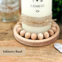 Charger l'image dans la galerie, Taufkerze "Penelope" Blumenkranz - personalisiert