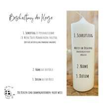 Load image into Gallery viewer, Taufkerze / Konfirmationskerze "Lukas" Blätterherzenkranz - personalisiert