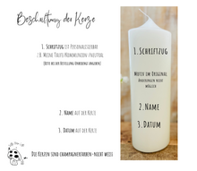 Lade das Bild in den Galerie-Viewer, Taufkerze / Konfirmationskerze "Lukas" Herzenkranz - personalisiert