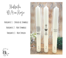 Lade das Bild in den Galerie-Viewer, Taufkerze / Konfirmationskerze "Lukas" Herzenkranz - personalisiert