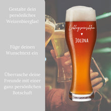 Lade das Bild in den Galerie-Viewer, Weizenglas mit Gravur Leonardo - Personalisiertes Geburtstagsgeschenk für Männer