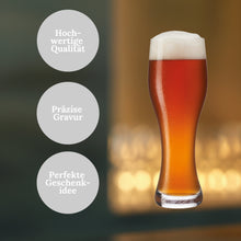 Lade das Bild in den Galerie-Viewer, Weizenglas mit Gravur Leonardo - Personalisiertes Geburtstagsgeschenk für Männer