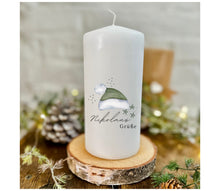 Load image into Gallery viewer, Weihnachstkerze/Adventskerze * Nikolausgrüße mit Nikolausmütze *Dekokerze