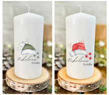 Load image into Gallery viewer, Weihnachstkerze/Adventskerze * Nikolausgrüße mit Nikolausmütze *Dekokerze