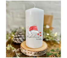 Load image into Gallery viewer, Weihnachstkerze/Adventskerze * Nikolausgrüße mit Nikolausmütze *Dekokerze