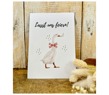 Charger l'image dans la galerie, Postkarte Weihnachtskarte "Martin Gans * Lasst uns feiern*