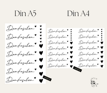 Lade das Bild in den Galerie-Viewer, Kerzenfolie Kerzentattoo "FO-0002" *Dankeschön* schwarz | Gastgeschenk | Tischdeko | Stabkerzen- Kerzensticker DIY