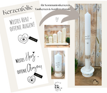 Lade das Bild in den Galerie-Viewer, Kerzenfolie Kerzentattoo FO-0005 " weites Herz - offene Augen " - Kerzensticker DIY