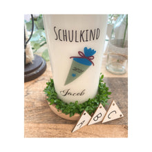 Lade das Bild in den Galerie-Viewer, Kerze zur Einschulung "Jacob" Schultüte skandi - personalisiert