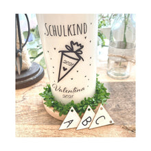 Lade das Bild in den Galerie-Viewer, Kerze zur Einschulung "Valentina" Schultüte skandi - personalisiert