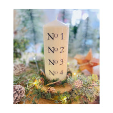 Load image into Gallery viewer, Weihnachtskerze/Adventskerze "Coco" Kalenderkerze 1-4