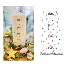 Charger l'image dans la galerie, Weihnachtskerze/Advenztskerze "Elanor 3" Kalenderkerze 1-4