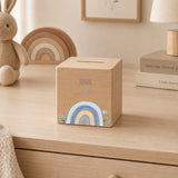 Spardose aus Holz mit Namen, Motiv Blümchen – Ansicht 6
