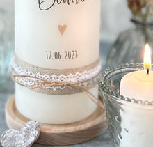 Load image into Gallery viewer, Wedding candle &quot;Katharina&quot; mini heart gold - personalised
