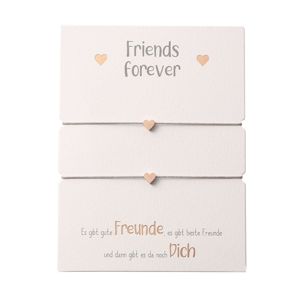 Armband Freundschaftsarmband Herz rosévergoldet Friends Forever CRYSTALS