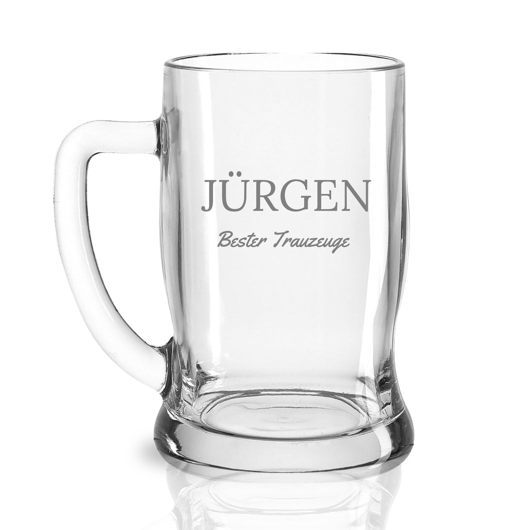 Bierglas mit Gravur Leonardo - Personalisiertes Geburtstagsgeschenk für Männer