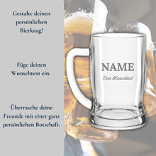 Charger l'image dans la galerie, Bierglas mit Gravur Leonardo - Personalisiertes Geburtstagsgeschenk für Männer
