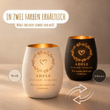 Trauerlicht aus Glas mit Gravur Herz – Ansicht 5