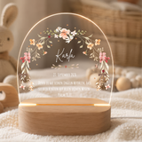 LED-Nachtlicht für Kinder mit Motiv Blumen Regenbogen, personalisiert