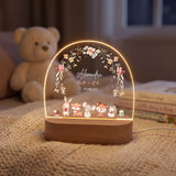LED-Nachtlicht für Kinder mit Motiv Blumenkranz mit Tieren – Ansicht 4