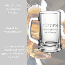 Charger l'image dans la galerie, Bierkrug mit Gravur - Personalisierte Geschenke Männer - Geschenk Vatertag
