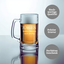 Lade das Bild in den Galerie-Viewer, Bierkrug mit Gravur - Personalisierte Geschenke Männer - Geschenk Vatertag
