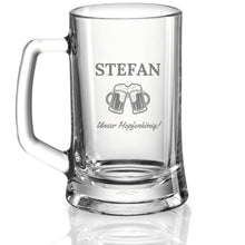 Load image into Gallery viewer, Bierkrug mit Gravur Klassisch, personalisiert mit dem Namen und einem Spruch
