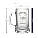 Bierkrug personalisiert mit Gravur Oldschool – persönliches Geschenk