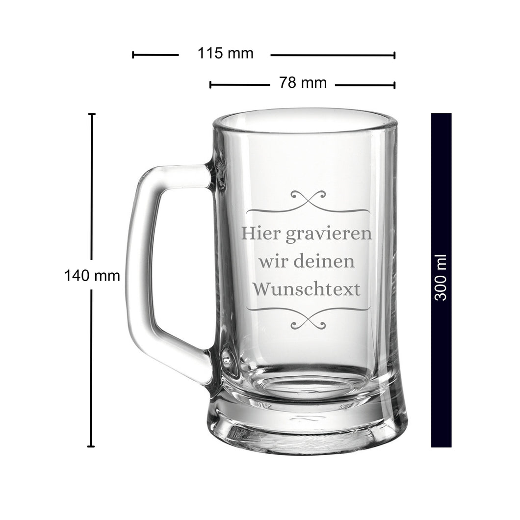 Bierkrug mit Gravur - Personalisierte Geschenke Männer - Geschenk Vatertag mit Wunschtext