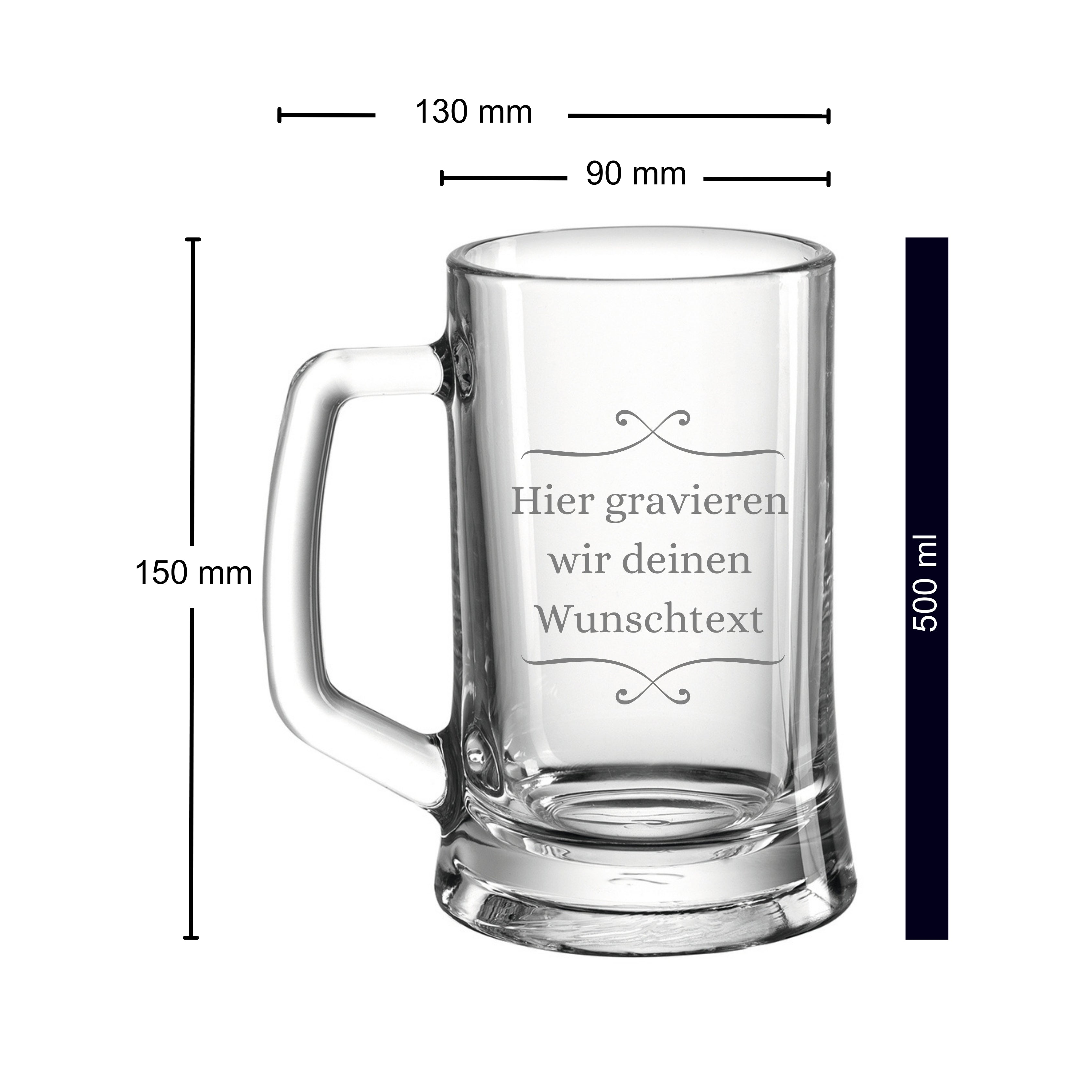 Bierkrug personalisiert mit Gravur Wunschtext – persönliches Geschenk