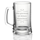 Bierkrug mit Gravur Wunschtext, personalisiert mit Wunschtext