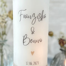 Load image into Gallery viewer, Wedding candle &quot;Katharina&quot; mini heart gold - personalised
