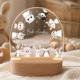 LED-Nachtlicht für Kinder mit Motiv Waldtiere, personalisiert