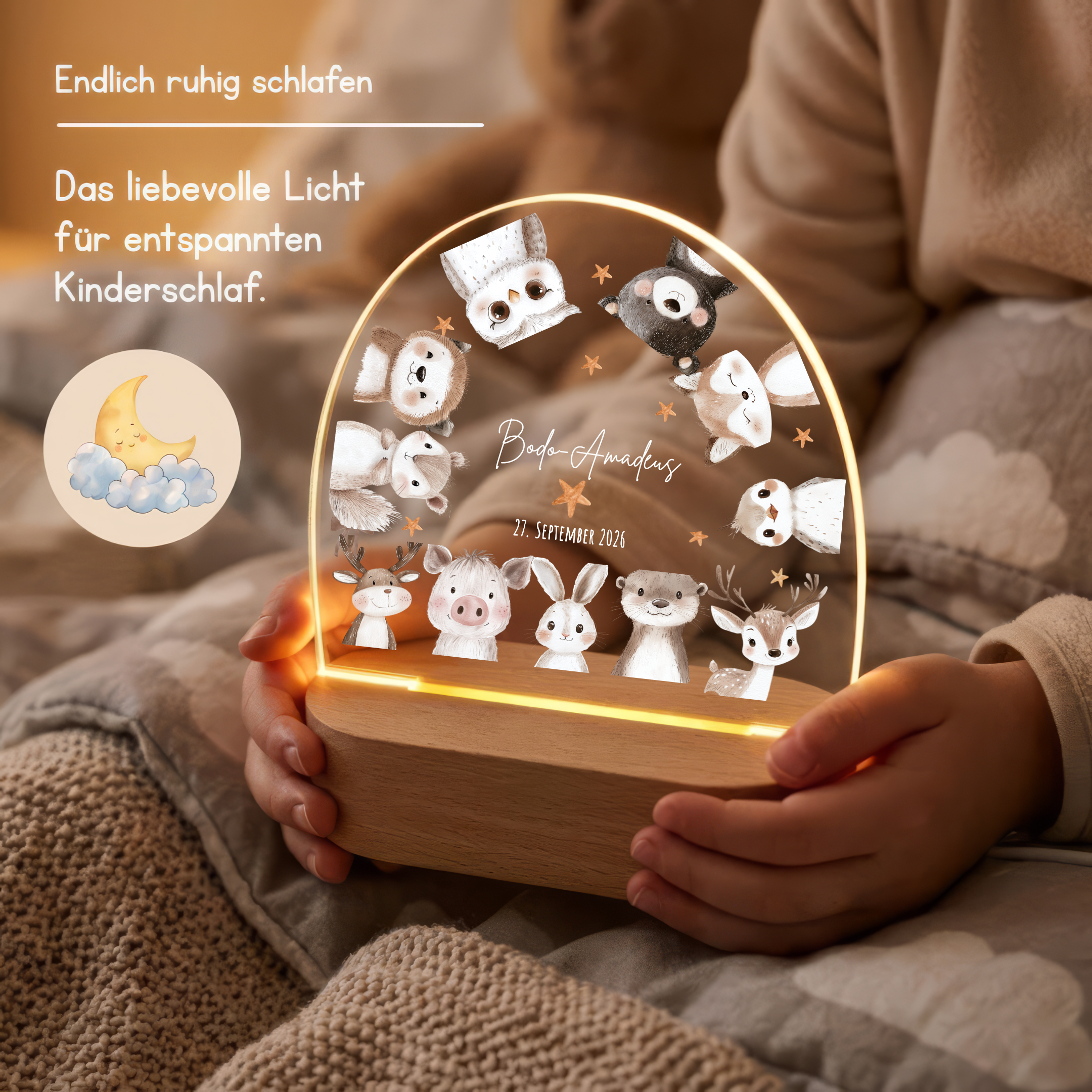 LED-Nachtlicht für Kinder mit Motiv Waldtiere – Ansicht 2