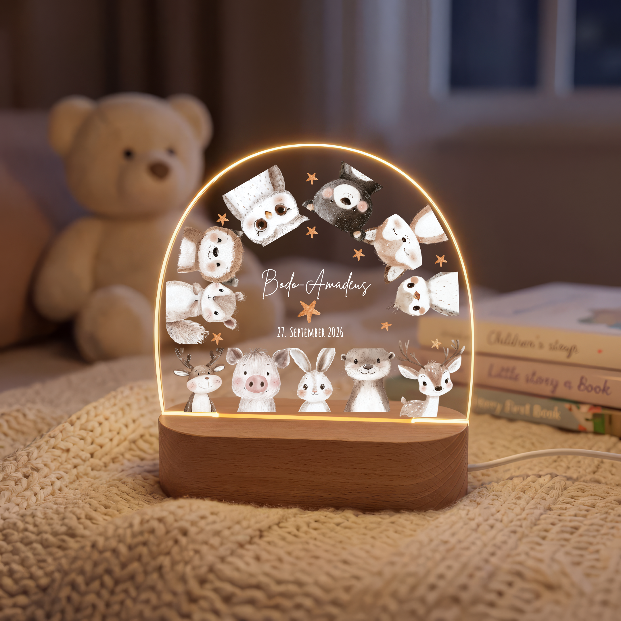 LED-Nachtlicht für Kinder mit Motiv Waldtiere – Ansicht 4