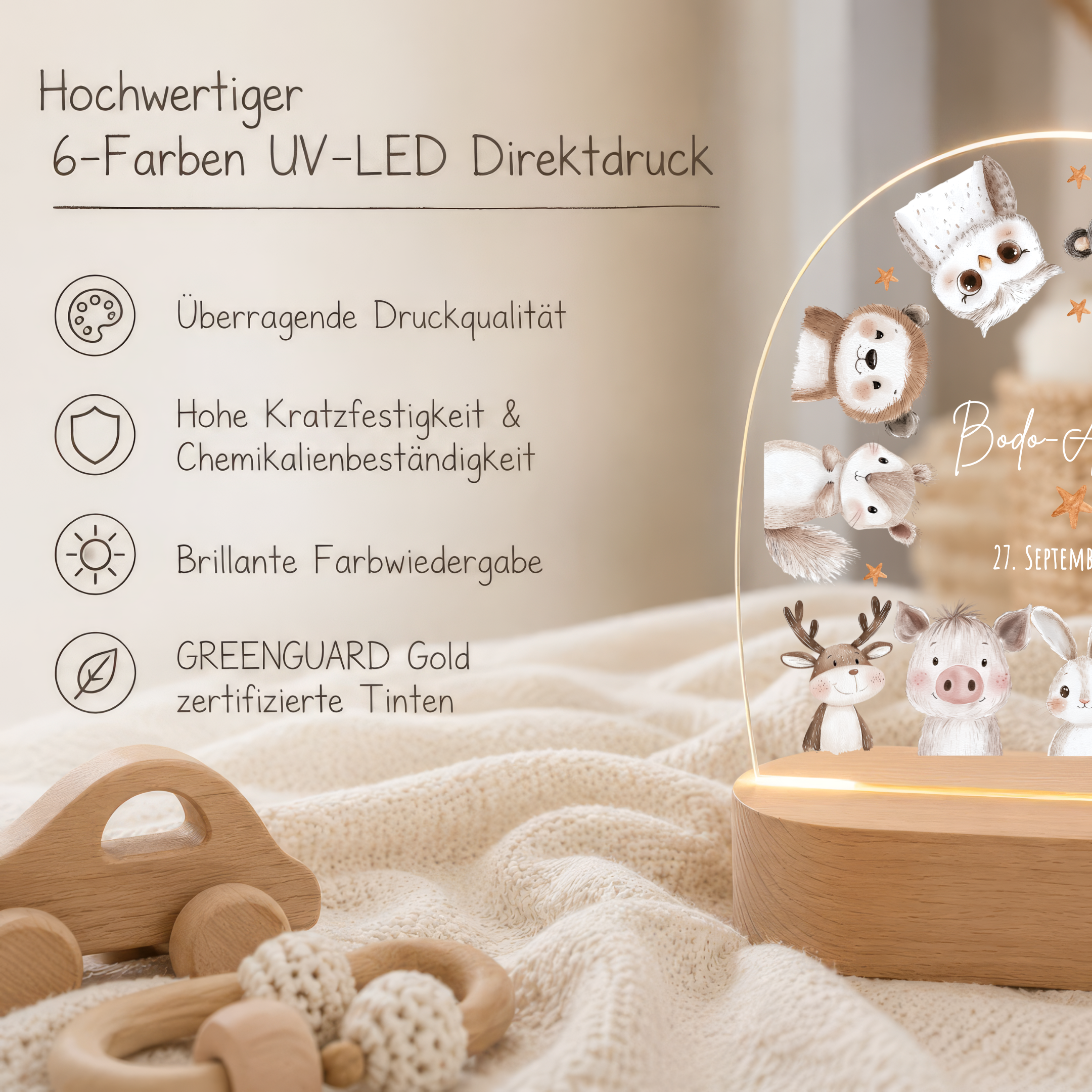 LED-Nachtlicht für Kinder mit Motiv Waldtiere – Ansicht 5
